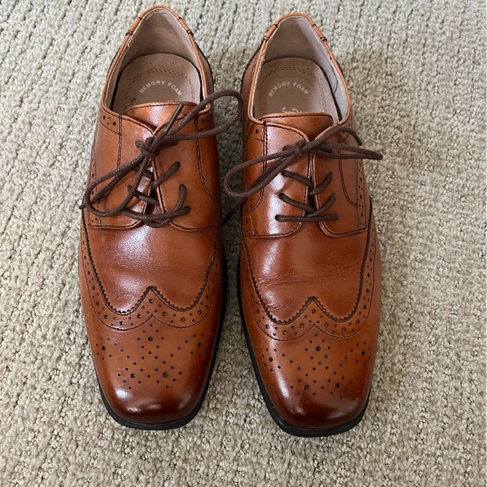 Boys Florsheim Reveal Wingtip Oxford Jr Dress Shoes sz 6m